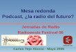 Mesa redonda Podcast, ¿la radio del futuro? - dayures.net · • Definición técnica – Fichero de audio [mp3, ogg] – Distribuido mediante la tecnología RSS [sindicación de