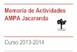 Memoria de Actividades AMPA Jacaranda€¦ · La cuota no está incluida en las mensualidades de nuestros hijos. La cuota es anual y por familia. ... el AMPA organiza la actividad
