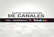 NUEVA NUMERACIîN DE CANALES - totalplay.com.mx · NUEV A ALINEACIÓN DE CANALES MONTERREY ... Cadena H Canal 52 MX Mosaic o Entr etenimiento Fox HD Son y HD W arner Channel …