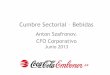 Cumbre Sectorial Bebidas - LarrainVial Chile · • 51 años de crecimiento y desarrollo Coca-Cola Embonor 1 1962 1995 1999 2012 0.3 1 20 44 174 Ventas 343 229 793 Arica Iquique Arica