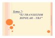 Tema 7: “El TRANSISTOR BIPOLAR - TBJ” · continua en emisor común ” y es igual a: ... amplificador. En este caso existe ganancia de corriente (β) que se define como la relación