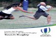 Leyes del Rugby Recreativo de World Rugby Touch Rugby · • El juego se reinicia inmediatamente con un pequeño kick corto desde el centro de la línea de mitad de cancha efectuado