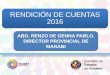 ABG. RENZO DE GENNA PABLO. DIRECTOR PROVINCIAL DE …secure.comisiontransito.gob.ec/archivos/rendicion_cuentas_2016/... · ... la Comisión de Tránsito del Ecuador ... ejecutan el