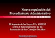 Nueva regulación del Procedimiento Administrativo - web.ua.es · ② Ley autonómica de CCSS dictada en desarrollo de la LOU. ③ Reglamento O.F. (aprobado por Decreto ... procedimiento