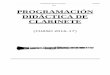 ÍNDICE PROGRAMACIÓN DIDÁCTICA DE CLARINETE CLARINETE... · CLARINETE (CURSO 2016-17) PROGRAMACIÓN DEL DTO. ... VIENTO MADERA (CLARINETE) 2.3. CRITERIOS DE EVALUACIÓN DE LOS INSTRUMENTOS