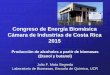 Congreso de Energía Biomásica Cámara de Industrias de ... · Cámara de Industrias de Costa Rica 2015 Producción de alcoholes a partir de biomasas (Etanol y butanol) Julio F