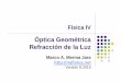 Óptica Geométrica Refracción de la Luz - mjfisica.netmjfisica.net/f4/diapositivas/f4+diap+03+optica+geometrica...¿Cuál es el índice de refracción del vidrio? 8 8 3 x 10m/s 2