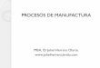 PROCESOS DE MANUFACTURA · proceso Material Procesado. Clasificación de las industrias ... Sistemas de apoyo ... Seguridad Industrial
