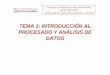 TEMA 1: INTRODUCCIÓN AL PROCESADO Y ANÁLISIS DE DATOSocw.uv.es/ingenieria-y-arquitectura/2/1intro.pdf · TEMA 1: INTRODUCCIÓN AL PROCESADO Y ANÁLISIS DE DATOS Procesado y Análisis