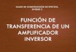 FUNCIÓN DE TRANSFERENCIA DE UN AMPLIFICADOR …claudiomomberg.com/aiep/tceu2/TCEU2-S3.pdf · CARACTERISTICAS AMPLIFICADOR INVERSOR • Dispositivo basado en el amplificador operacional
