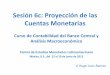 Sesión 6c: Proyección de las Cuentas Monetarias - cemla.org · Proyección de las Cuentas ... el tipo de cambio solo afecta a las RIN en el balance del BC. El aumento de inversiones