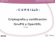 - C U R S I LLO - Criptografía y certificación GnuPG y OpenSSLe-ghost.deusto.es/docs/2006/cursillos/cripto/0607_UD_Cursillo.pdf · nesys-st.com Seguridad Telemática Avanzada Objetivo: