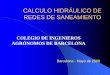 CALCULO HIDRÁULICO DE REDES DE SANEAMIENTO - …³ 3... · Cálculo hidráulico de redes de saneamiento Datos necesarios (cont.) Perfiles longitudinales de cada uno de los ramales