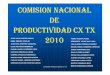 COMISION NACIONAL DE - portal.strm.netportal.strm.net/documentos/productividad/2.CxTx2010.pdf · comision productividad cx-tx cantidad de rdt division cm promedio e/s piso +23% meta
