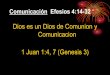 Dios es un Dios de Comunion y Comunicacion 1 …ministerioantioquia.com/.../03_-_Comunicacion__Efesios_4.pdfComunicación Mundana Ef. 4:14, 17-20 (5:30-31) •Gritos (Ef. 4:14- ―como