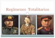 Regímenes Totalitarios · Sistemas Políticos Democracia totalitarismo Definición Se basa en el respeto a la pluralidad de ideas y principios y a la diversidad étnica, social y