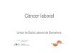 Càncer laboral - aspb.cat · permet l’exposició a agents que se sap o se sospita que són cancerigens ... neoplàsica en estat avançat: limfoma fol·licular, grau III, estadi