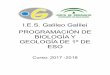 I.E.S. Galileo Galilei PROGRAMACIÓN DE BIOLOGÍA Y GEOLOGÍA ...iesgalileocordoba.es/wp-content/uploads/2015/10/1ºESO-programaci... · Los reinos Moneras, Protoctistas y Hongos