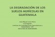 LA DEGRADACIÓN DE LOS SUELOS AGRÍCOLAS EN GUATEMALA …iia.fausac.gt/wp-content/uploads/2016/08/Degradacion_suelos_Guatemala.pdf · cual acelera la perdida de los suelos agrícolas