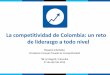 La competitividad de Colombia: un reto de liderazgo a todo nivel · 2018-11-14 · Productividad relativa Colombia –EE.UU. 2010: 21,90% ... Reto de liderazgo a nivel del sector