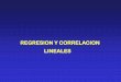 REGRESION Y CORRELACION LINEALES · Coef. de correlación lineal de Pearson El coeficiente de correlación lineal de Pearson de dos variables, r, indica si los puntos tienen una tendencia