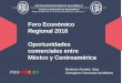 Foro Económico Regional 2018 Oportunidades comerciales ... · Foro Económico Regional 2018 Oportunidades comerciales entre México y Centroamérica Norberto Amador Islas Consejero
