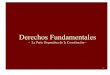 Derechos Fundamentales Parte Dogmatica - Escuela de la Fe · 2016-01-07 · Catalogo de Derechos Están establecidos en el artículo 19 de la Constitución. 1. Derecho a la vida e