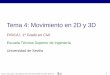 Tema 4: Movimiento en 2D y 3D - Universidad de Sevillalaplace.us.es/wiki/images/3/31/GIC_Tema_04_1718.pdf · El vector de posición sigue el movimiento de la partícula P Las componentes