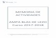 MEMORIA DE ACTIVIDADES AMPA BLAS DE LEZO Curso 2017-2018 · 6 Memoria de Actividades AMPA Blas de Lezo Curso 17 -18 4.- ACTIVIDADES VOCALIAS VOCALIA EXTRAESCOLARES Responsable de