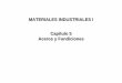 MATERIALES INDUSTRIALES I Capitulo 5 Aceros y Fundicionesfi.uba.ar/materias/7201/Acerosyfundiciones.pdf · Capitulo 5 Aceros y Fundiciones. ... 9Austenítico – C (0,08 a 0,12%),