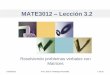 MATE3012 Lección 3myfaculty.metro.inter.edu/jahumada/mate3012/Lecci%F3n... · 2013-03-01 · 1. Encontrar matriz inversa de la matriz de coeficientes 2. Multiplicar ambos lados por