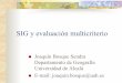SIG y evaluación multicriteriogeogra.uah.es/joaquin/ppt/Evaluacion-multicriterio.pdf1. Definición 2. Componentes 3. Normalización de los criterios 4. Ponderación de los criterios