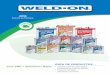 Weldon-ProdGuide2016-SP-v7 · 710™ PVC Especialmente formulado para tuberías de riego. Apto para instalaciones eléctricas, piscinas e hidromasajes y trabajos de plomería; también
