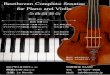 Beethoven Complete Sonatas for Piano and Violin...Beethoven Complete Sonatas for Piano and Violin 全曲演奏会 2017年3月20日(月・祝) 開演15:00 (開場14:30) 主催： Le