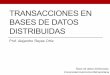 TRANSACCIONES EN BASES DE DATOS DISTRIBUIDASaisii.azc.uam.mx/areyes/archivos/Licenciatura/BDD/Transacciones.pdf · Transacciones : Condiciones de terminación Si la transacción se
