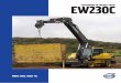 EW230C ProductBrochure Spanish 2010 03 · sobre ejes de gran resistencia para crear una excavadora excepcionalmente estable que se desplaza entre las obras a una velocidad de hasta