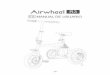 R3 - Airwheel · Parámetros técnicos principales de controlador y cargador Advertencia Por favor, no tirar las baterías de desechos, a fin de no contaminar el medio ambiente. La