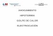 AHOGAMIENTO HIPOTERMIA GOLPE DE CALOR ELECTROCUCIÓN · 2013-03-31 · GOLPE DE CALOR: Definición •Emergencia médica •Elevación de la TºC central > 40ºC, acompañada de alteraciones