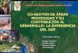 CO-GESTIÓN DE ÁREAS PROTEGIDAS Y SU CONTRIBUCIÓN AL … · 2010-05-27 · Algunas claves del éxito Comité de Gestión ACR Tamshiyacu-Tahuayo Asamblea Alto Nanay Gestión participativa