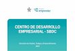 CENTRO DE DESARROLLO EMPRESARIAL - SBDC · plan de negocios, cuyos montos no podrán ser superiores al quince por ciento (15%) del valor total de los recursos asignados por el Fondo