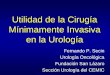 Utilidad de la Cirugía Mínimamente Invasiva en la Urología...Ventajas de la cirugía mínimamente invasiva •Menor sangrado •Rápida recuperación postoperatoria •Menor requerimiento
