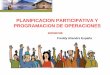 PLANIFICACION PARTICIPATIVA Y PROGRAMACION DE OPERACIONES · 8. Programación de Operaciones para alcanzar los Objetivos de Gestión de Desarrollo e Institucional. 9. Resultados a