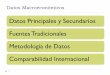 Datos Principales y Secundarios Fuentes Tradicionales ...€¦ · Datos Macroeconómicos Datos Principales y Secundarios Fuentes Tradicionales Metodología de Datos Comparabilidad