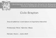 Ciclo Brayton - Universidad Autónoma del Estado de Hidalgo · por la turbina). Puesto que esta fase es muy rápida, se modela mediante una compresión adiabática A→B. • Cámara