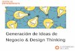 Generación de Ideas de Negocio - University of Lima · Es una metodología para generar ideas innovadoras que centra su eficacia en entender y dar solución a las necesidades reales