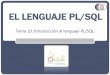 EL LENGUAJE PL/SQL - Kybele · •Procedural Language/Structured Query Language •Apareció por primera vez en ORACLE versión 6 (1988). •Es un entorno de programación que reside