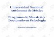 Universidad Nacional Autónoma de México Programa de ...psicologia.posgrado.unam.mx/wp-content/uploads/2016... · Síntesis Informativa 1 . Entidades Participantes o Facultad de