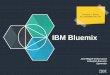 IBM Bluemix€¦ · Focus on your apps and their data. Timing is critical… ~ Weeks IBM Bluemix ~ Days Time to initial deployment Code Data Runtime Middleware OS Virtualization Servers