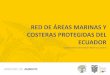 RED DE ÁREAS MARINAS Y COSTERAS PROTEGIDAS DEL ECUADOR · Reserva Marina Galápagos Corredor marino costero 5 Provincias: Esmeraldas (4) Manabí (4) Santa Elena (3) Guayas (6) El