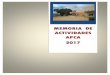 MEMORIA DE ACTIVIDADES APCALa Asamblea General Ordinaria, se celebró el día 14 de junio de 2017, aprobándose los Balances de Cuentas de 2016, la Memoria de Actividades de 2016,